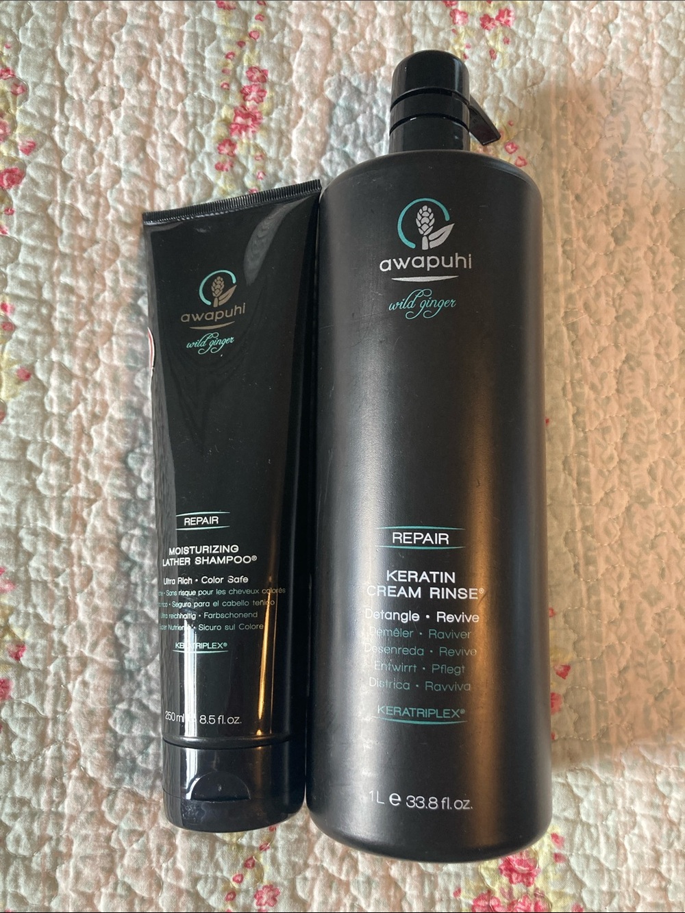 Awapuhi Wild Ginger Moisturizing Lather Shampoo & Repair Keratin Cream Rinse